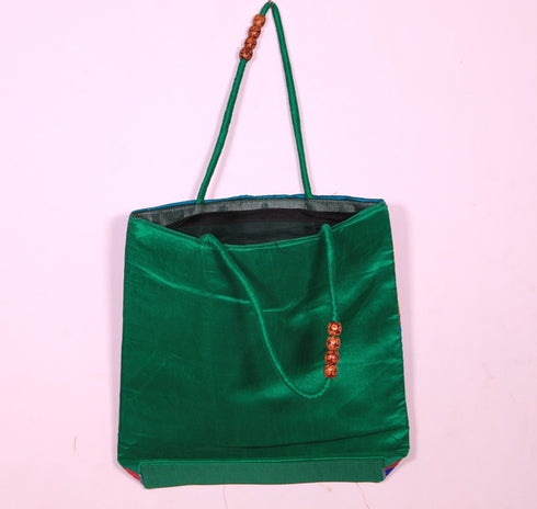 Green Multi Color Hand Made Shoulder Bag
